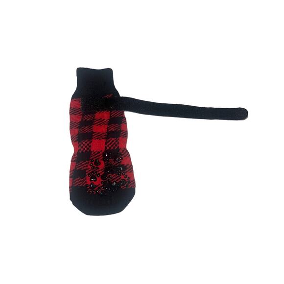 4-Piece Adjustable Non-Slip protective Dog Socks Plaid-Nylon/Cotton - Picture 3 of 8